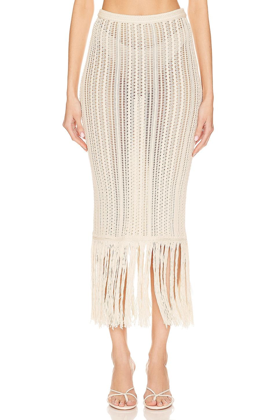 isola fringe knit skirt