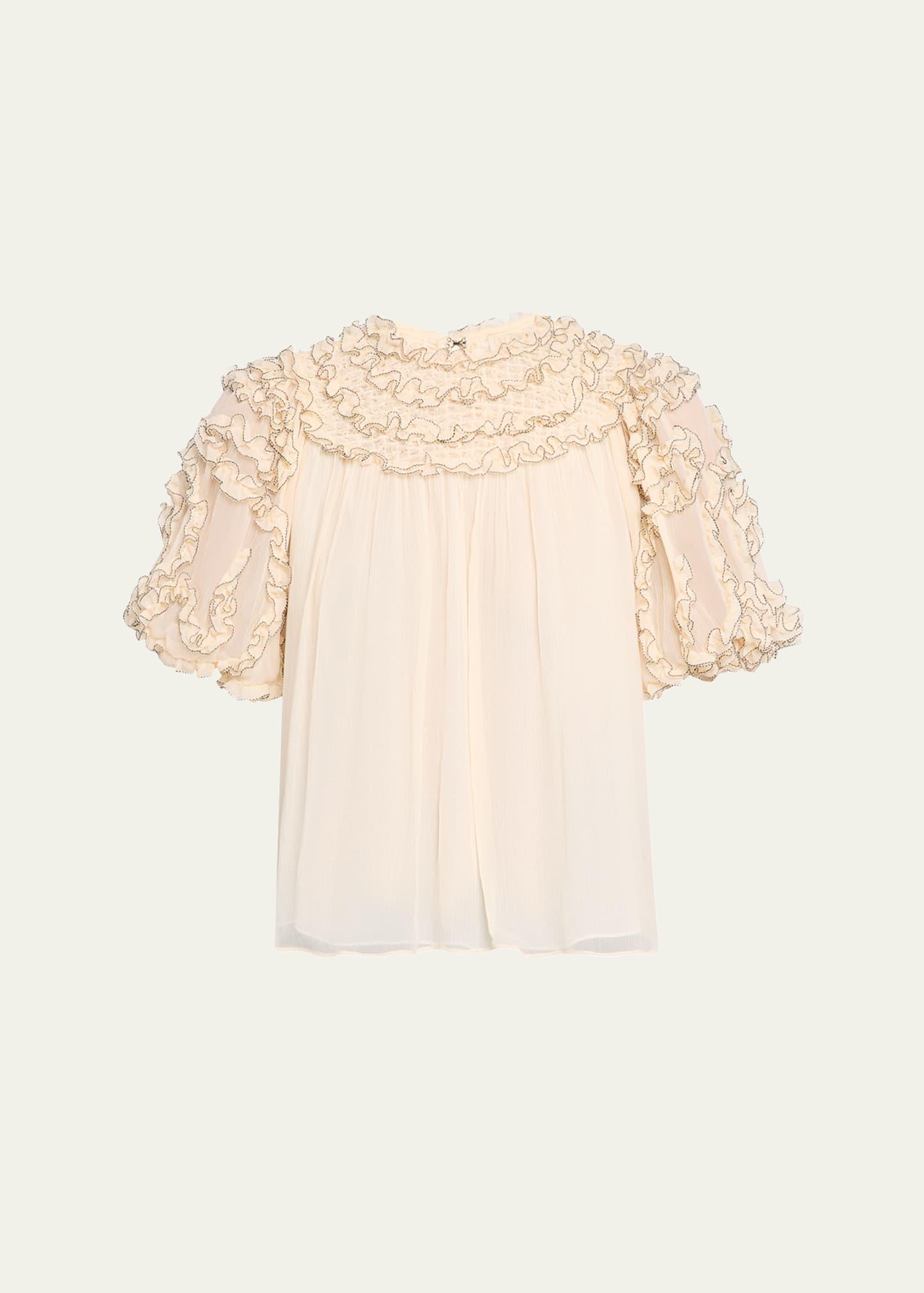 isolda short-sleeve silk blouse