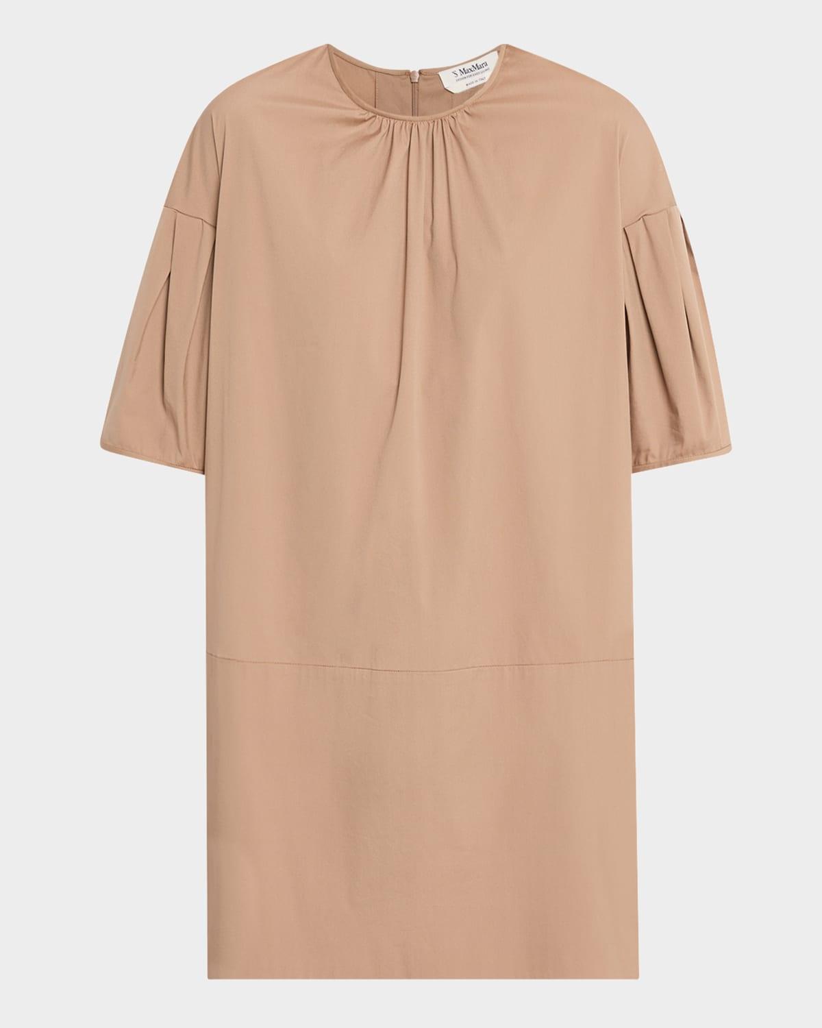 isotta pleated short-sleeve mini shift dress