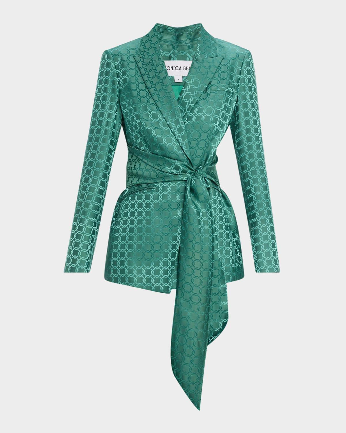 issel printed tie-front jacket