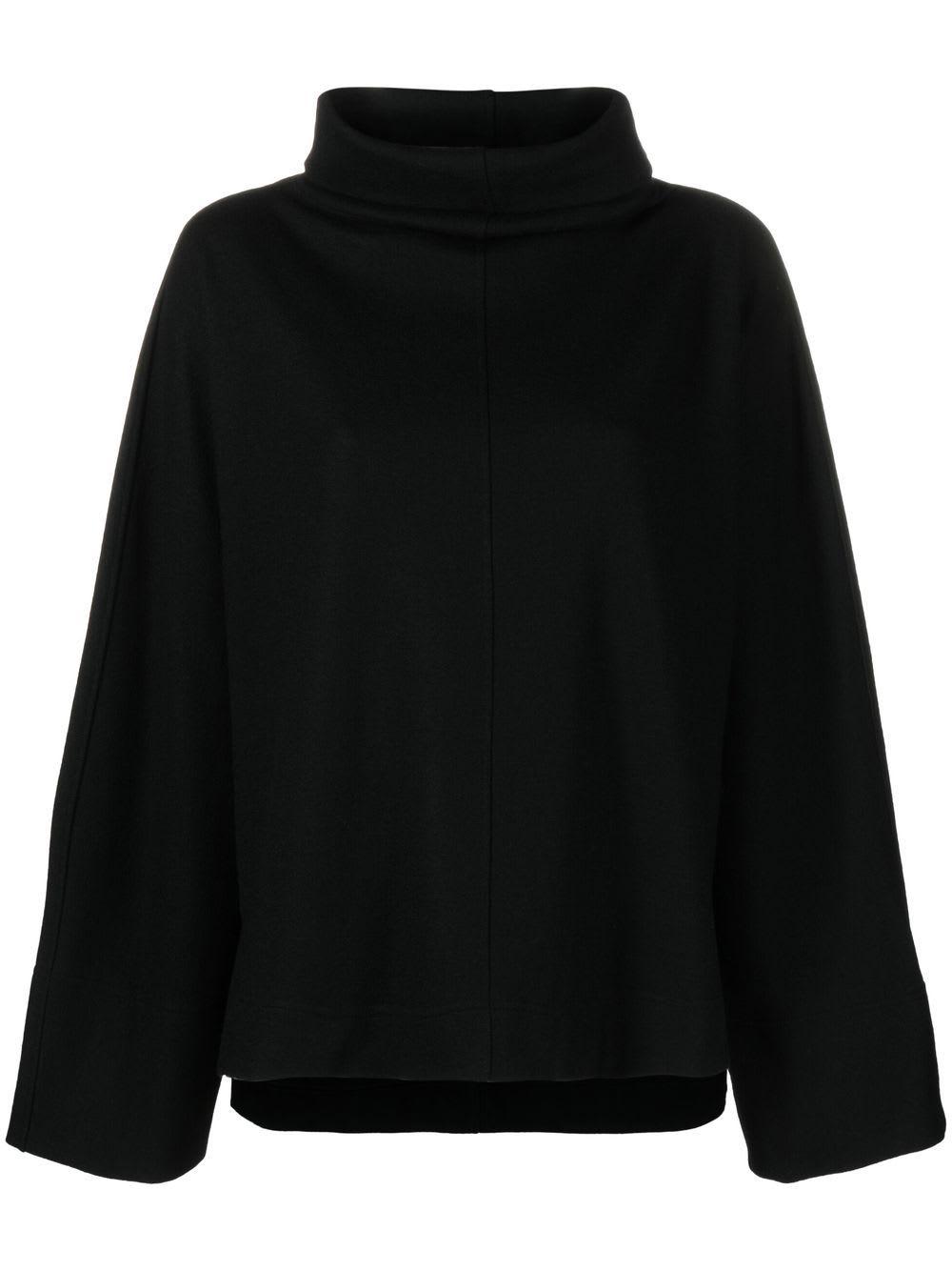 issey miyake flared sleeve high neck sweater