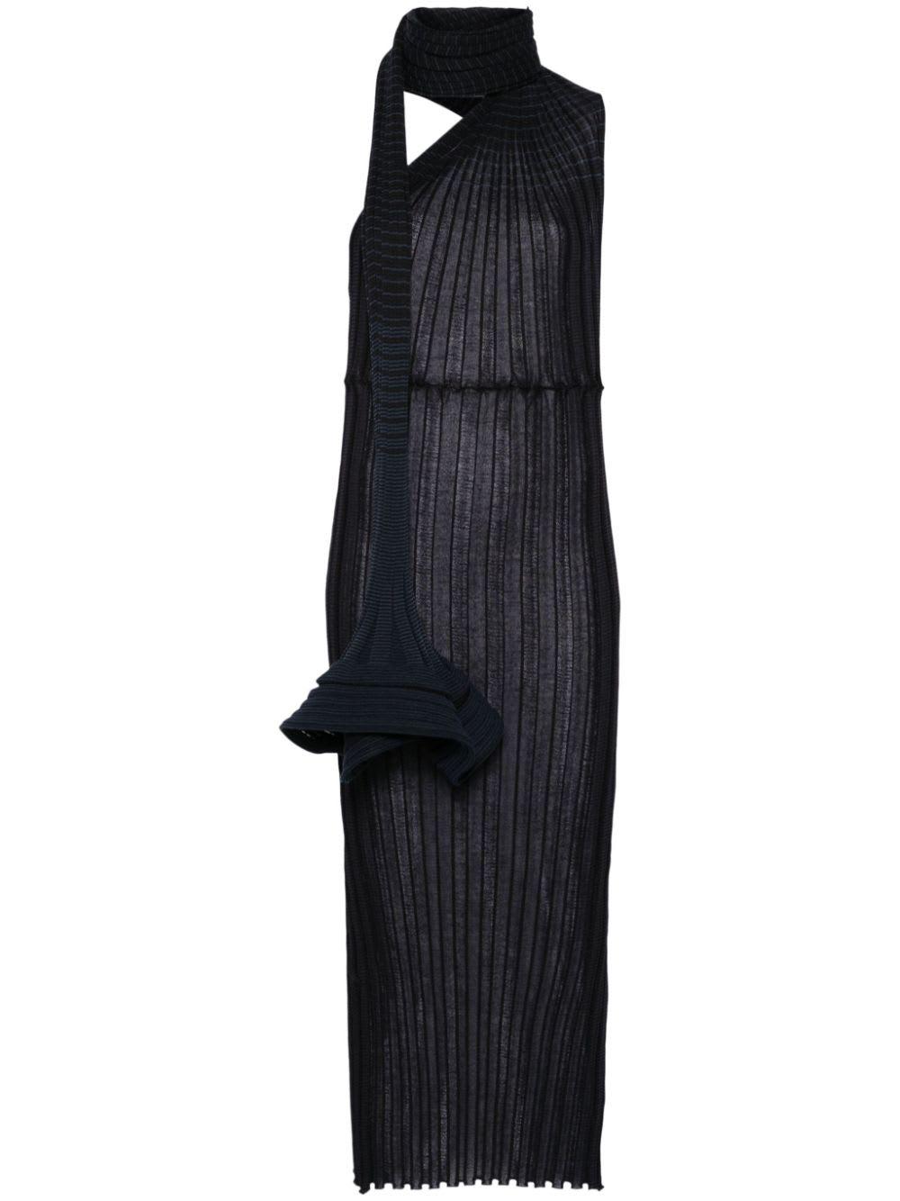 issey miyake knitted long dress