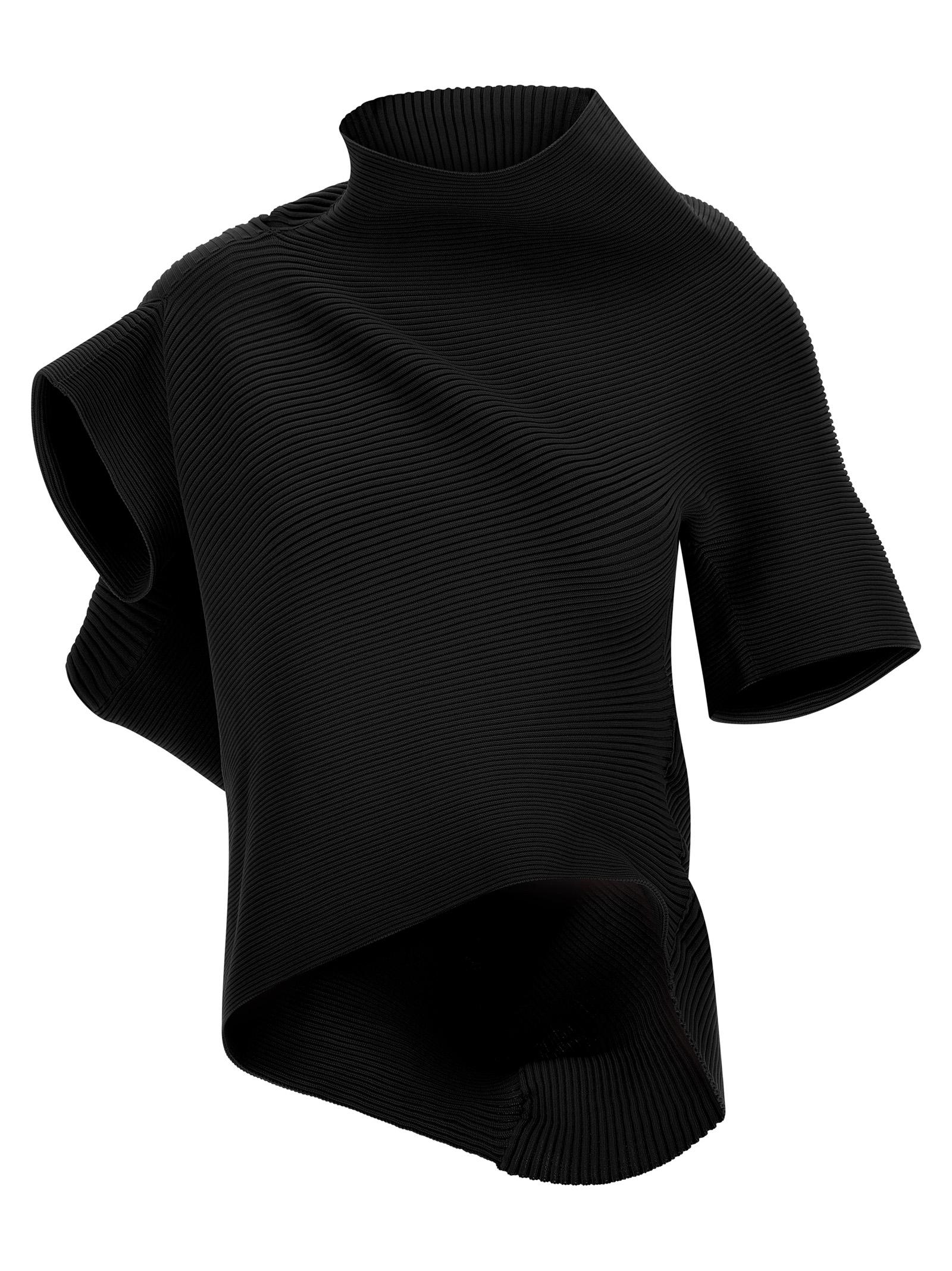 issey miyake life form top black polyester tops - women