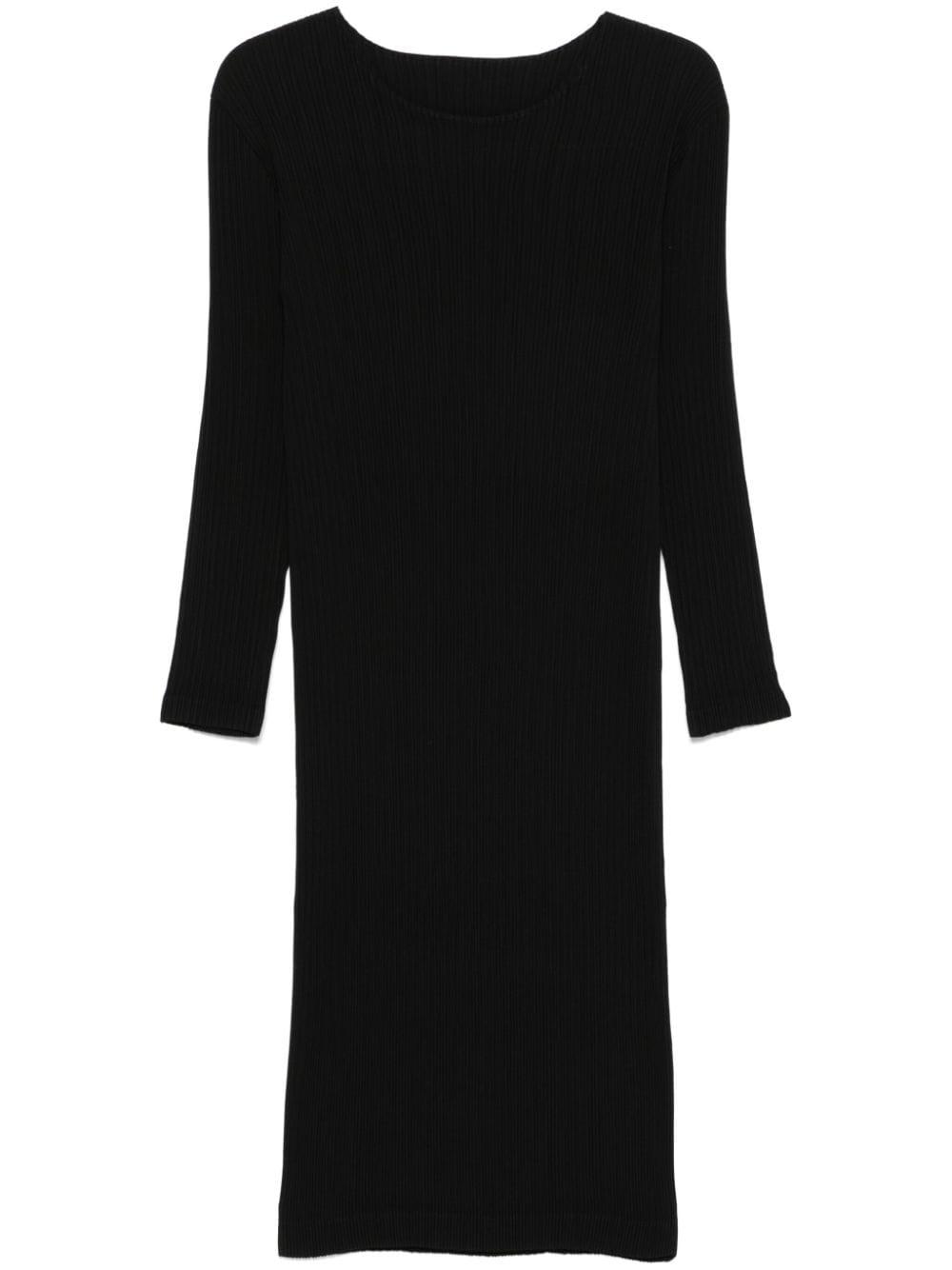 issey miyake pleated midi dress