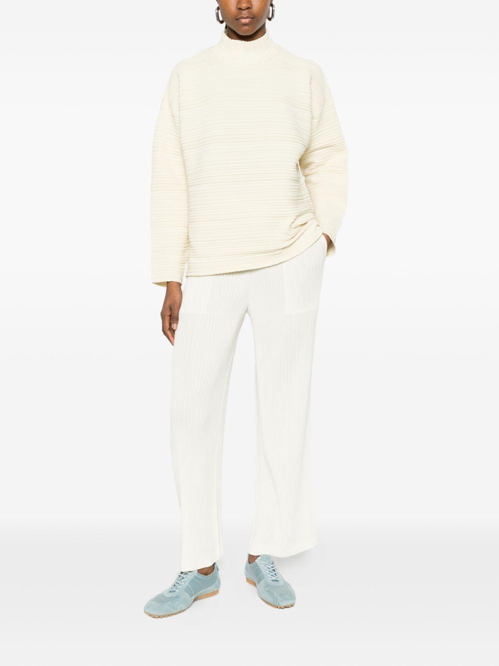 issey miyake trousers white polyester - women