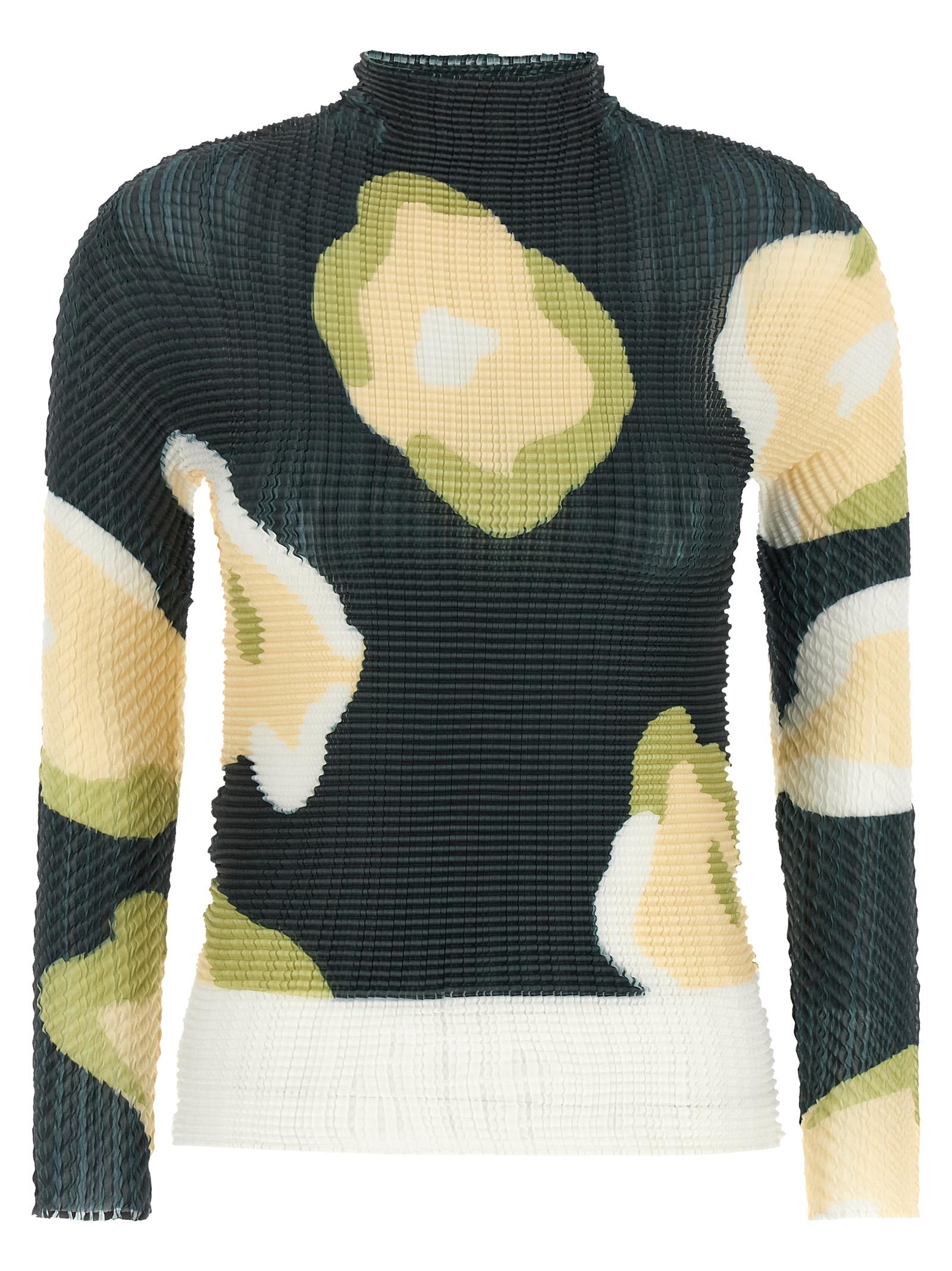 issey miyake verve pleats top beige polyester tops - women