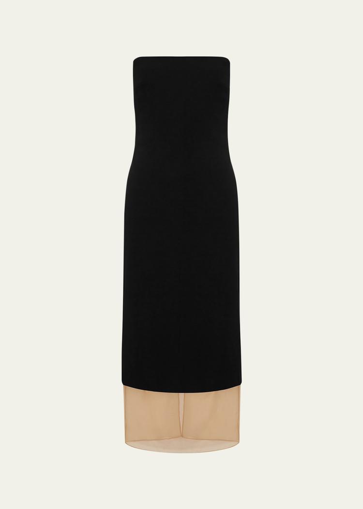 issia strapless midi dress