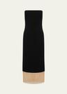 issia strapless midi dress