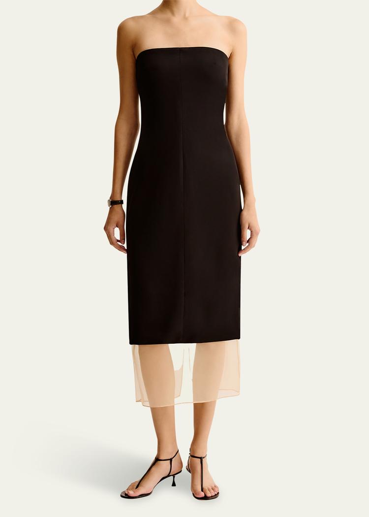 issia strapless midi dress