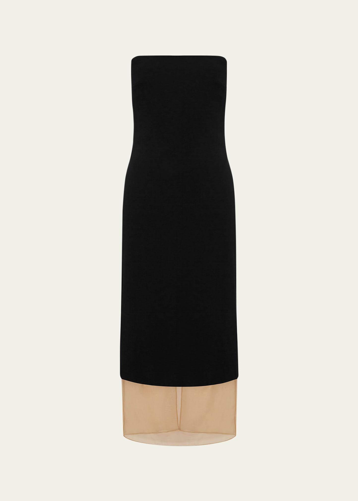 issia strapless midi dress