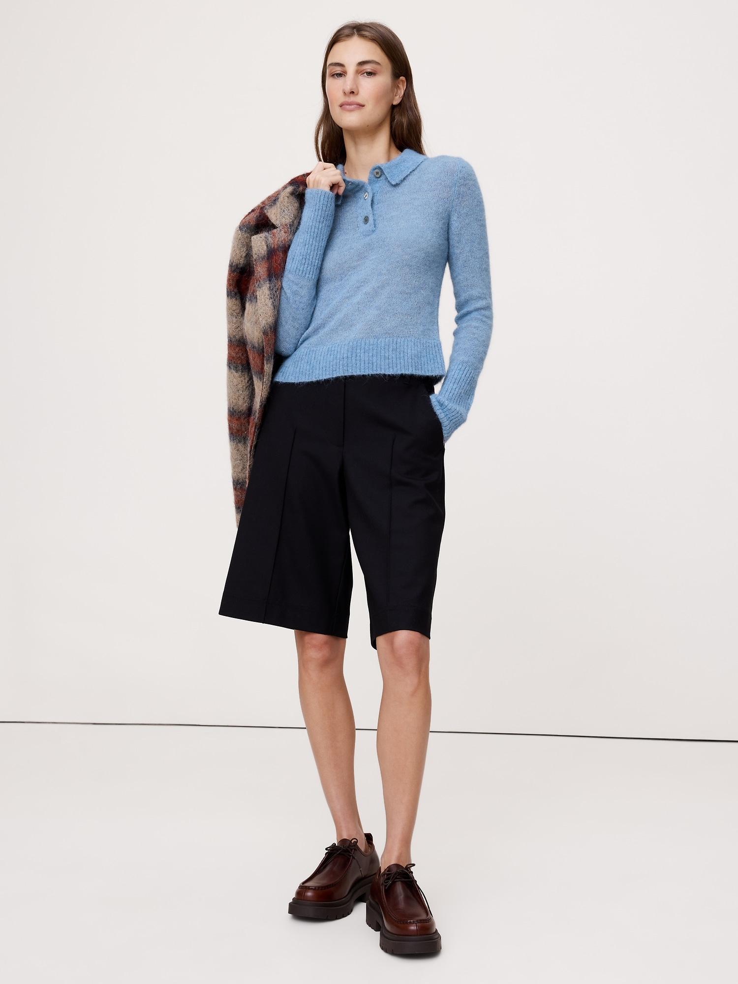 italian alpaca-blend sweater polo