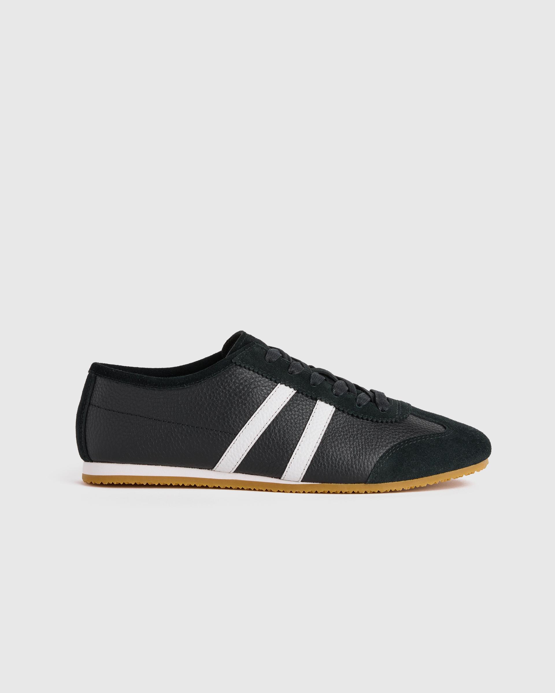 italian leather & suede low profile sneaker