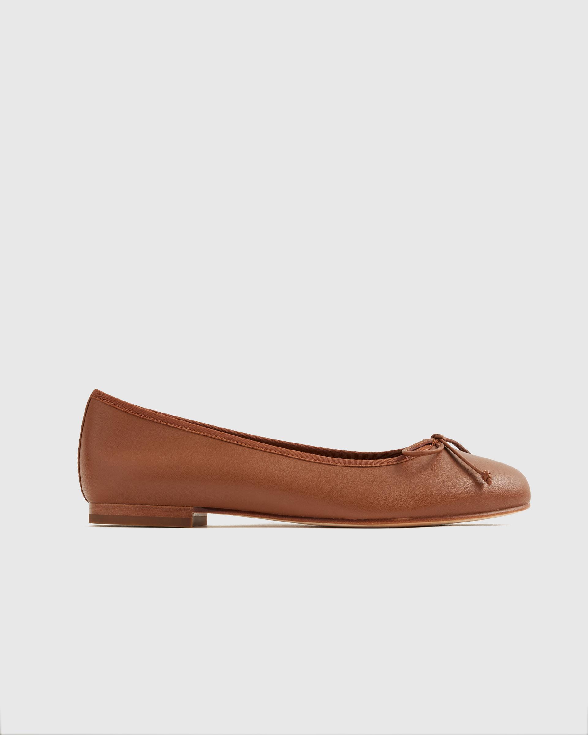 italian leather bow ballet flat