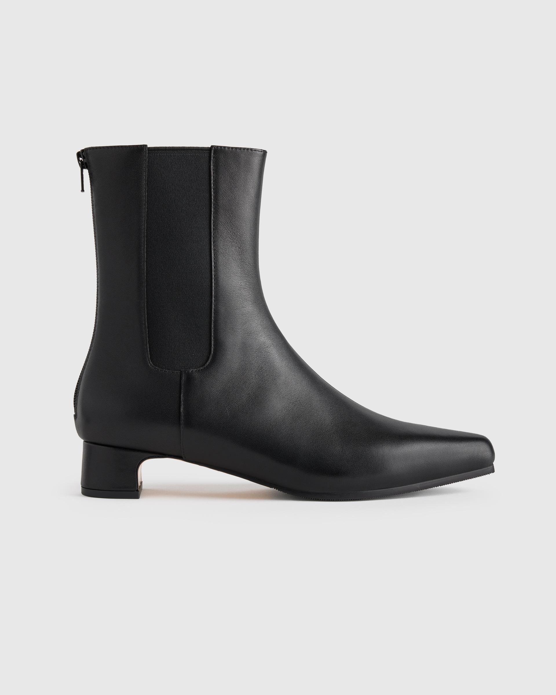 italian leather kitten heel ankle boot