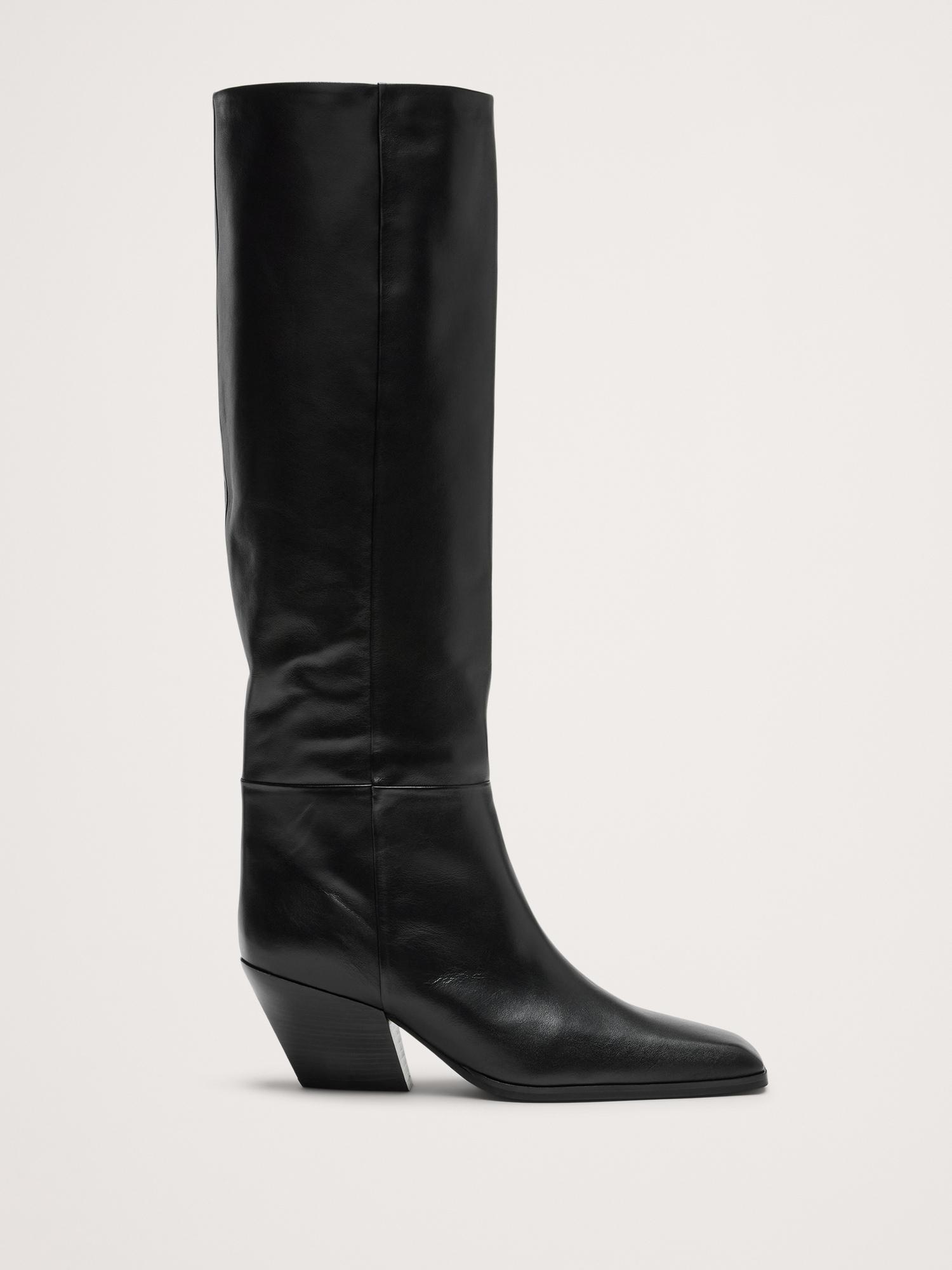 italian leather knee-high boot
