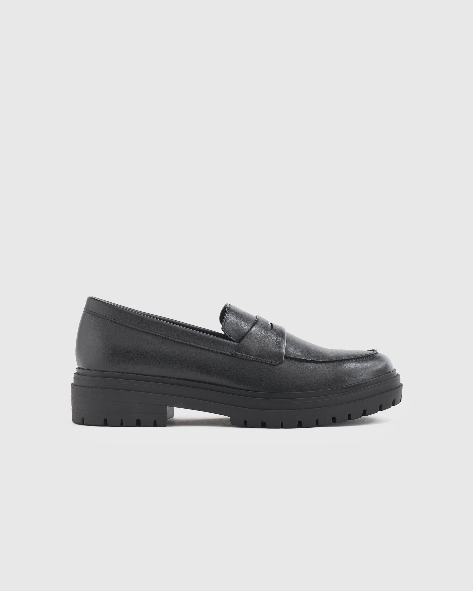 italian leather lug sole loafer