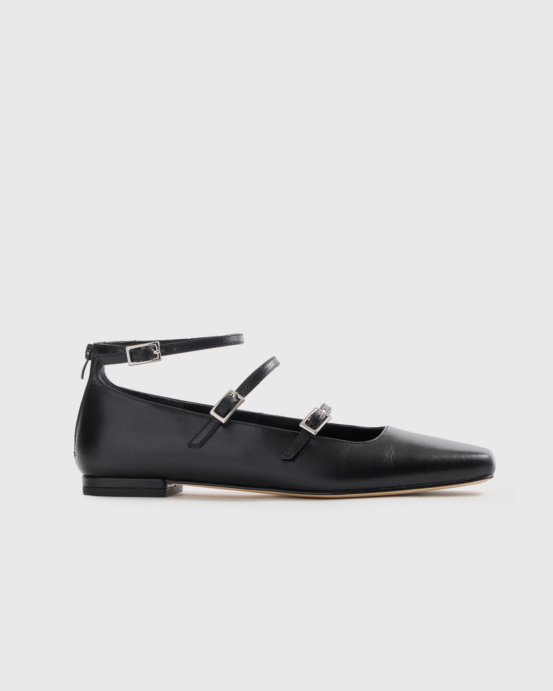 italian leather strappy ballet flat