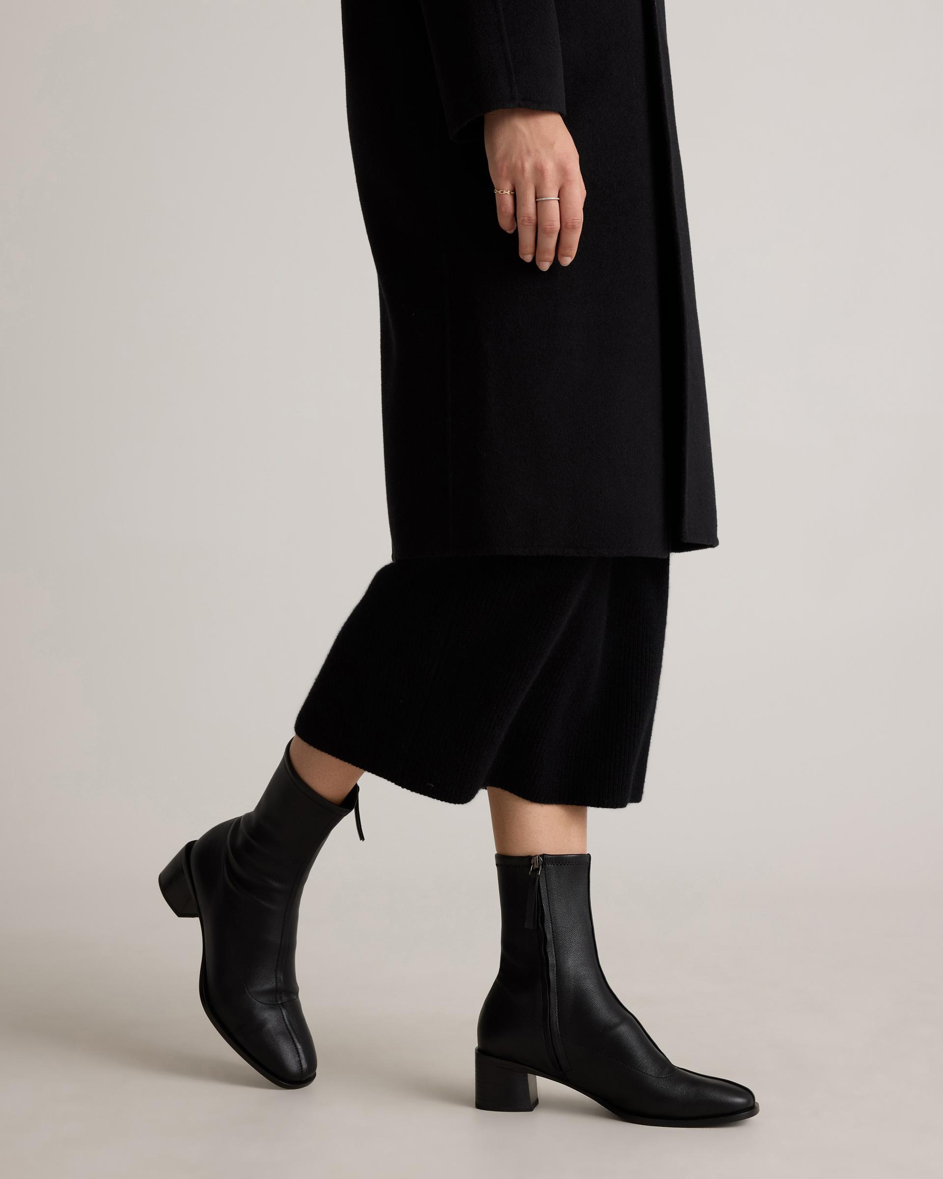 italian leather stretch sock bootie