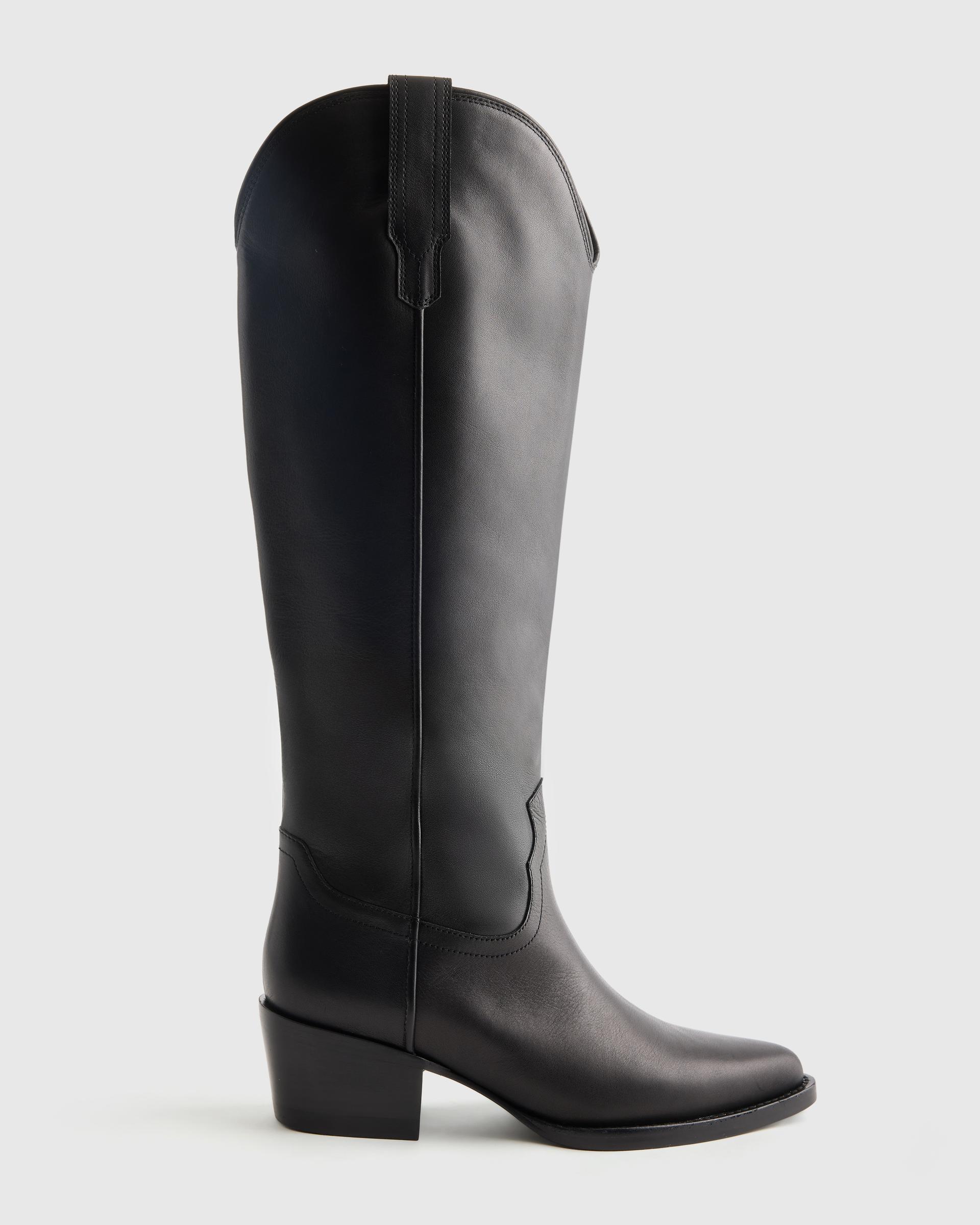 italian leather tall western boots