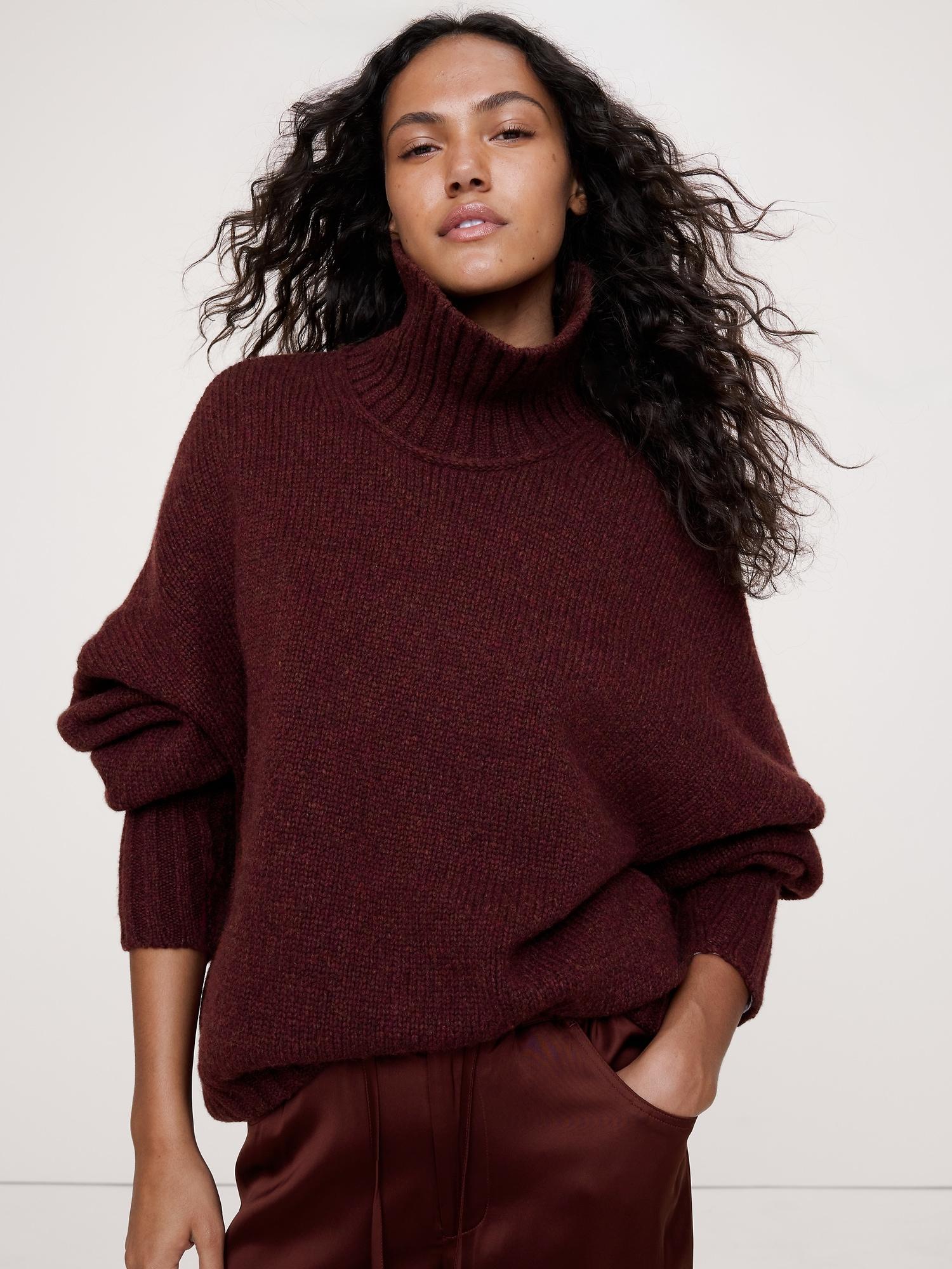 italian merino-blend turtleneck sweater