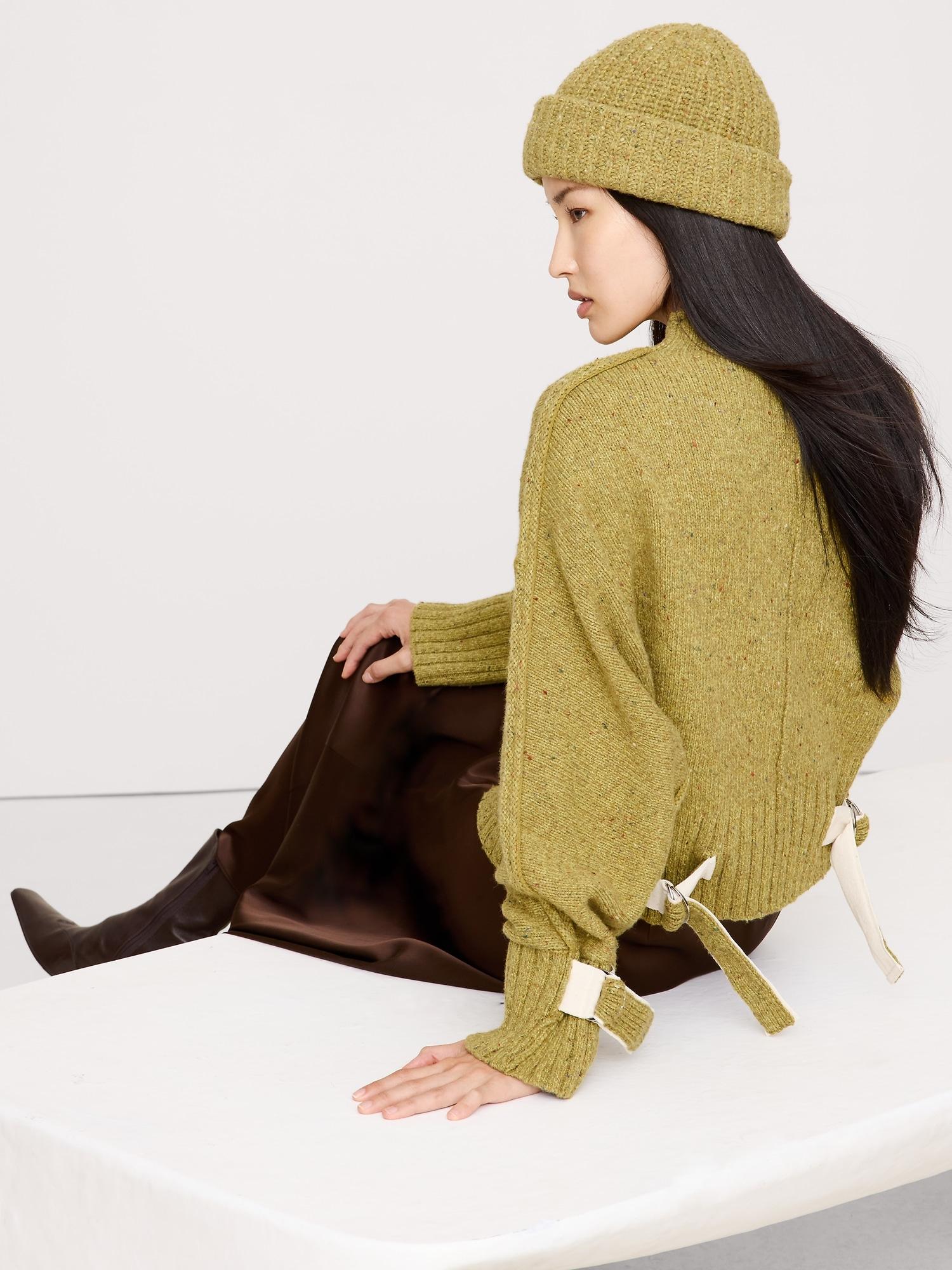 italian wool-blend utility sweater