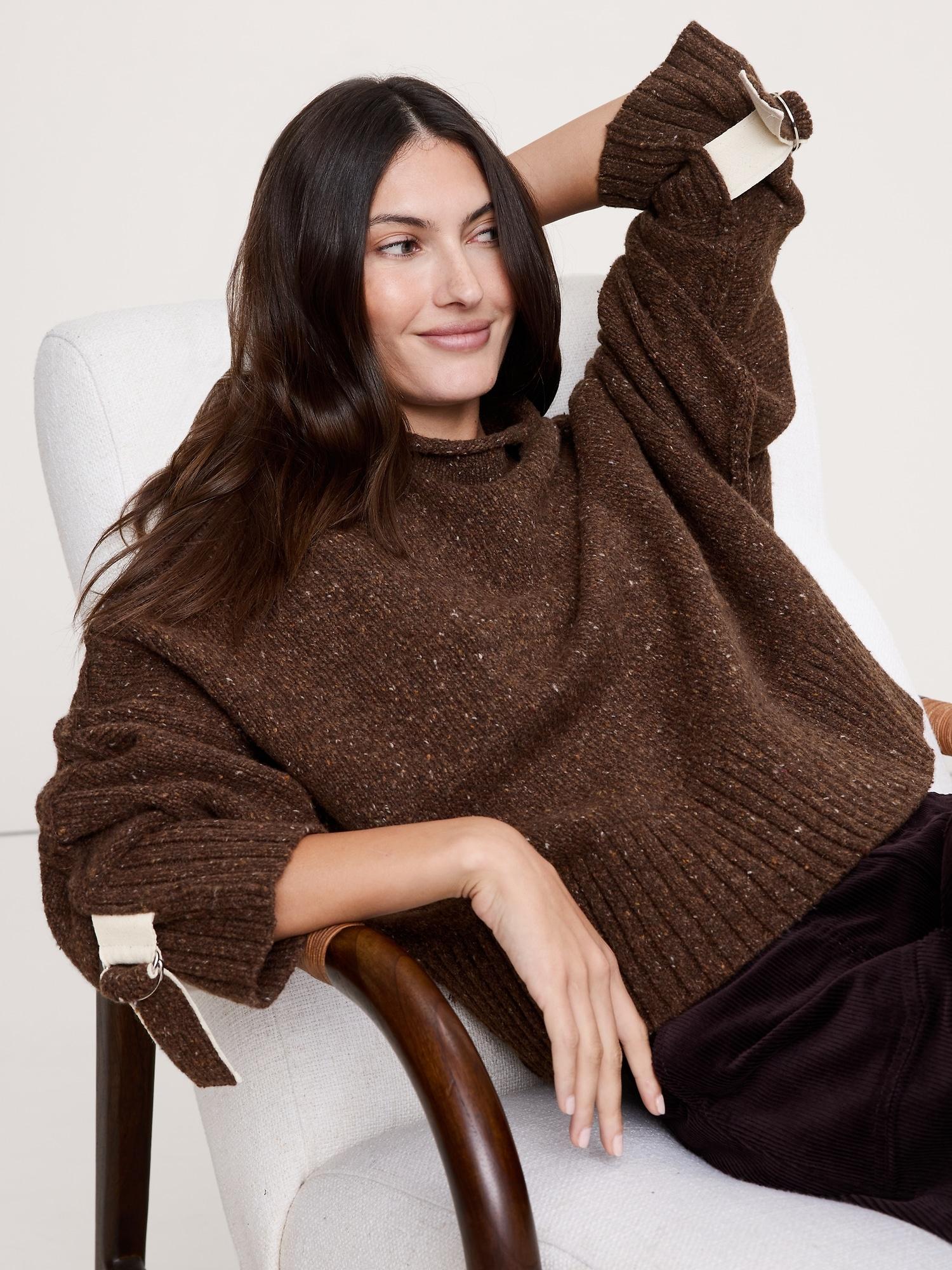 italian wool-blend utility sweater
