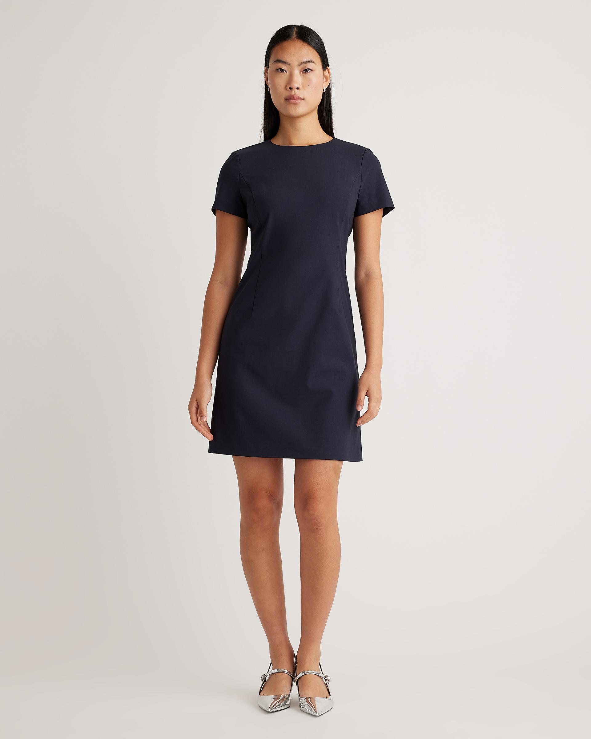italian wool short sleeve dress