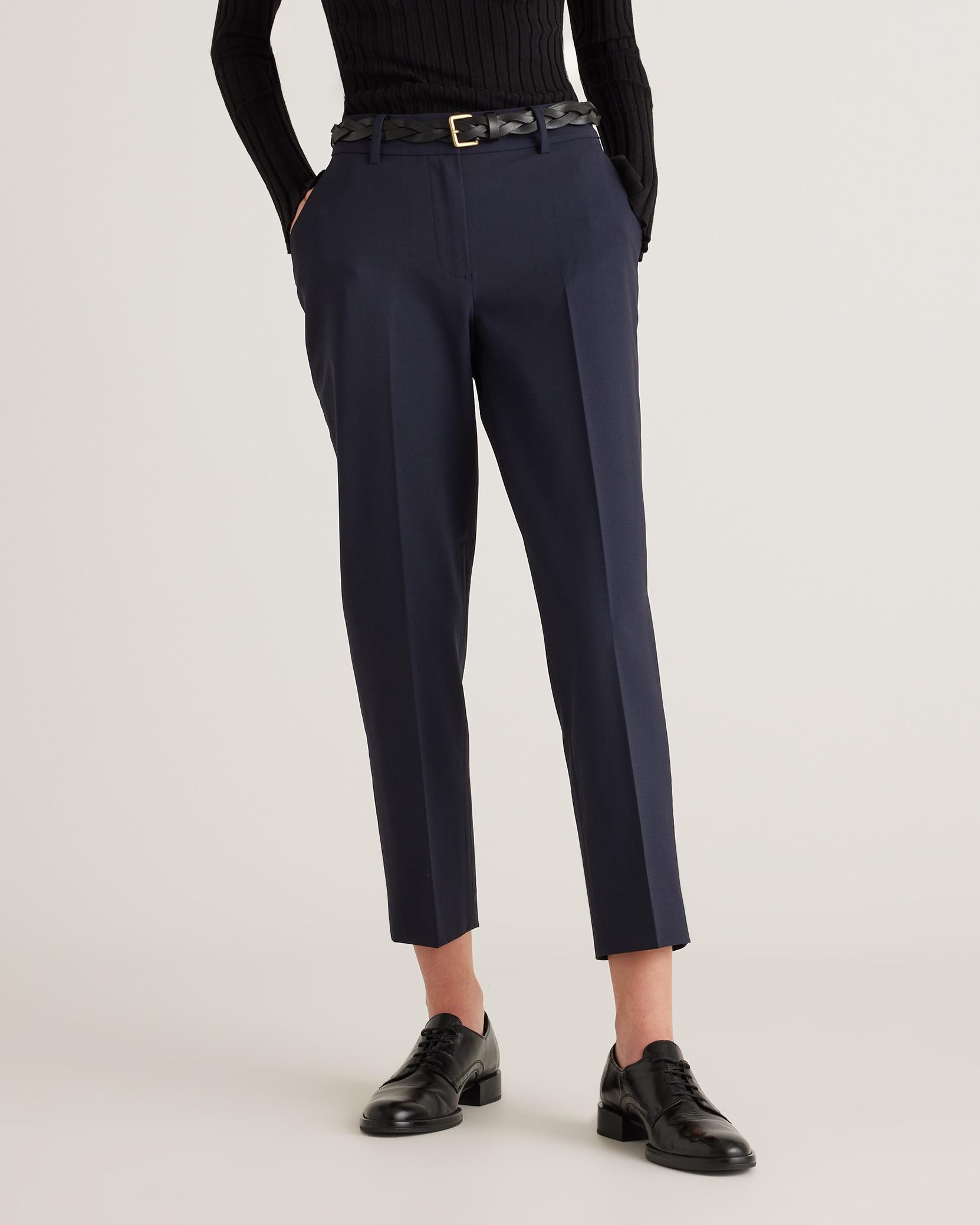italian wool slim leg ankle pants
