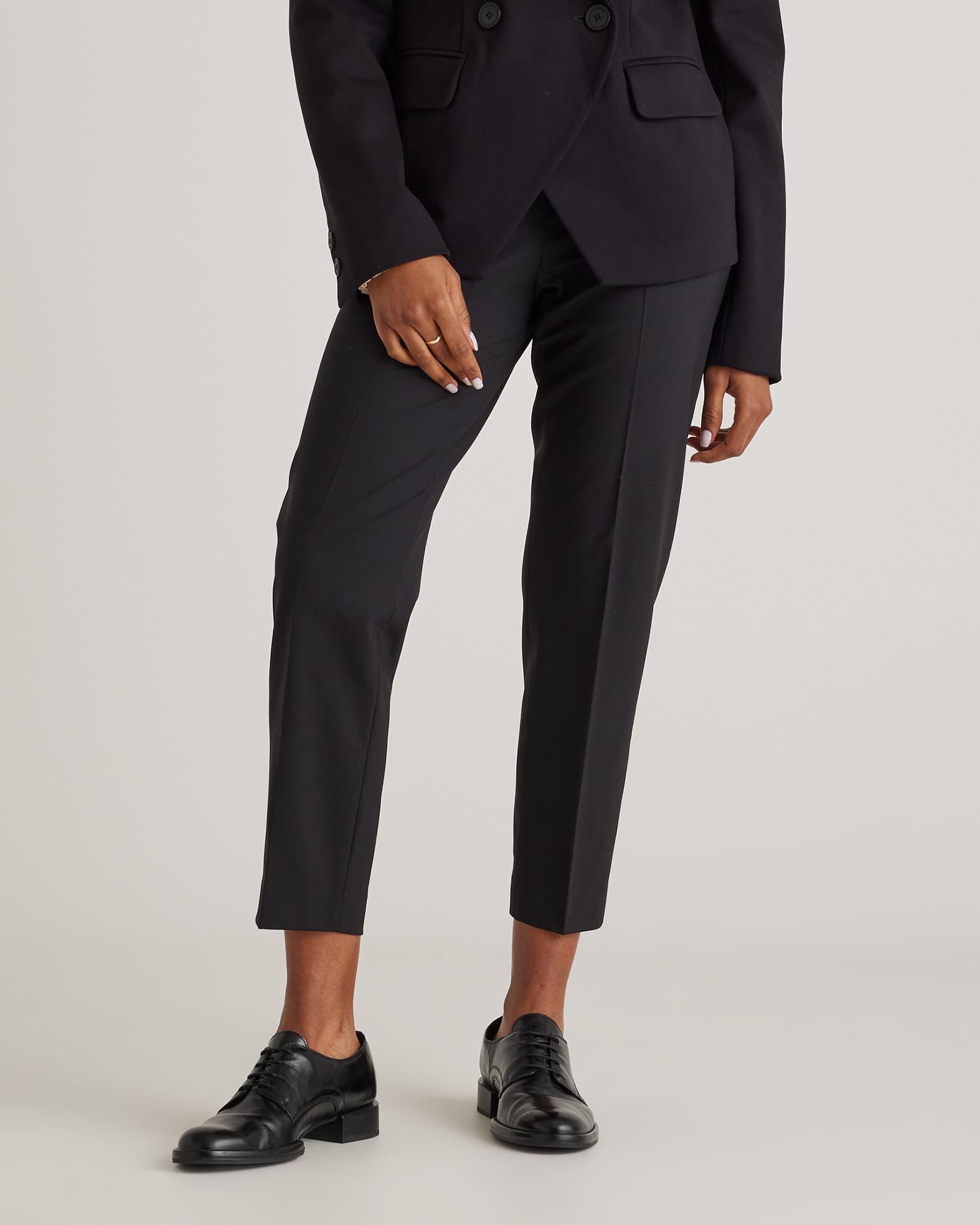 italian wool slim leg ankle pants