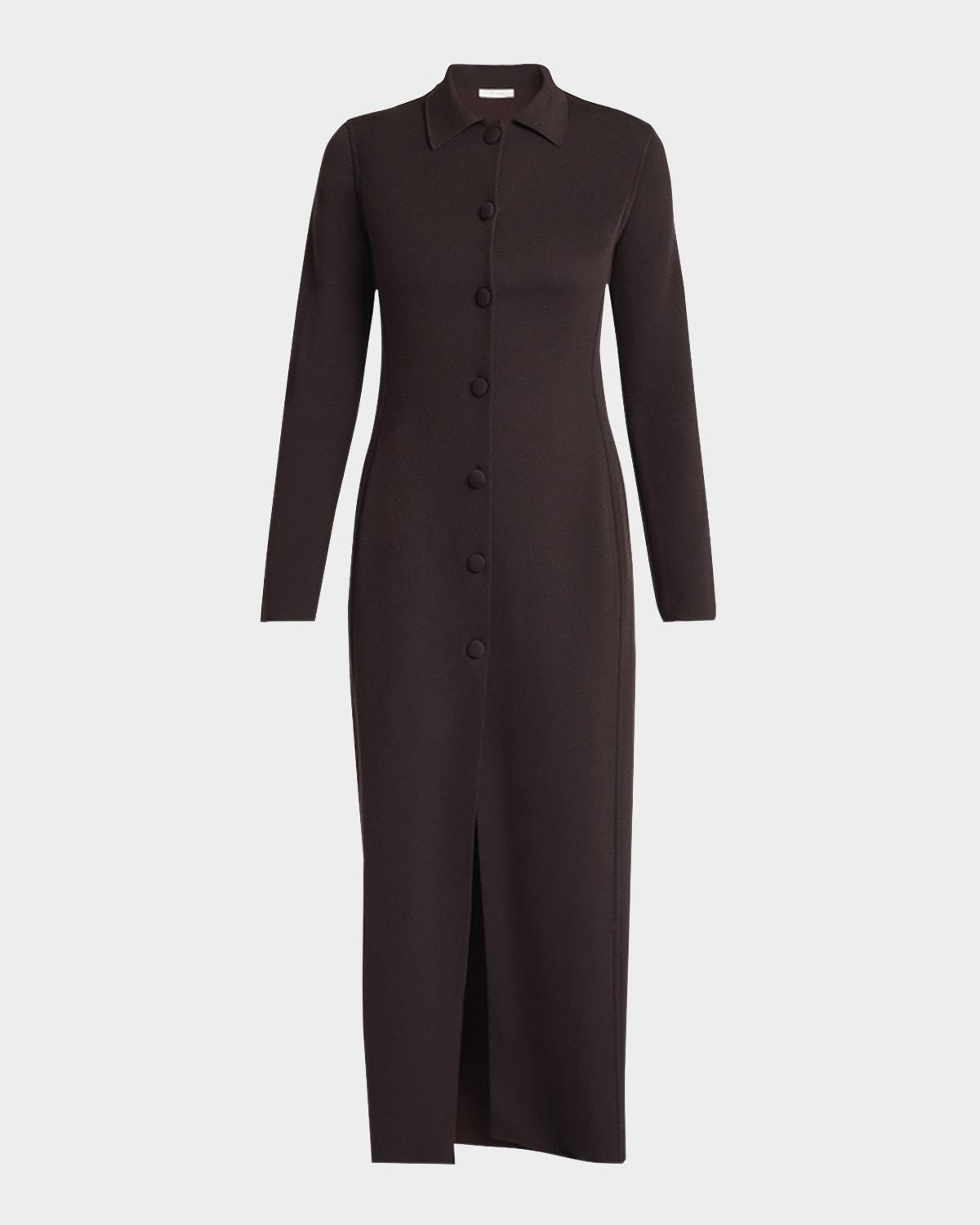 itari long-sleeve midi shirtdress