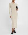 ivanna long-sleeve micro check dress