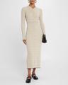 ivanna long-sleeve micro check dress