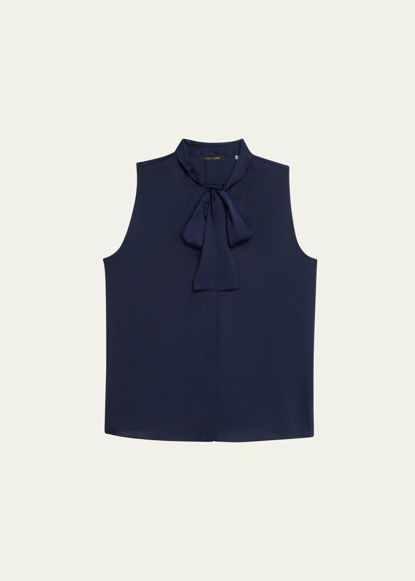ives sleeveless tie-neck blouse