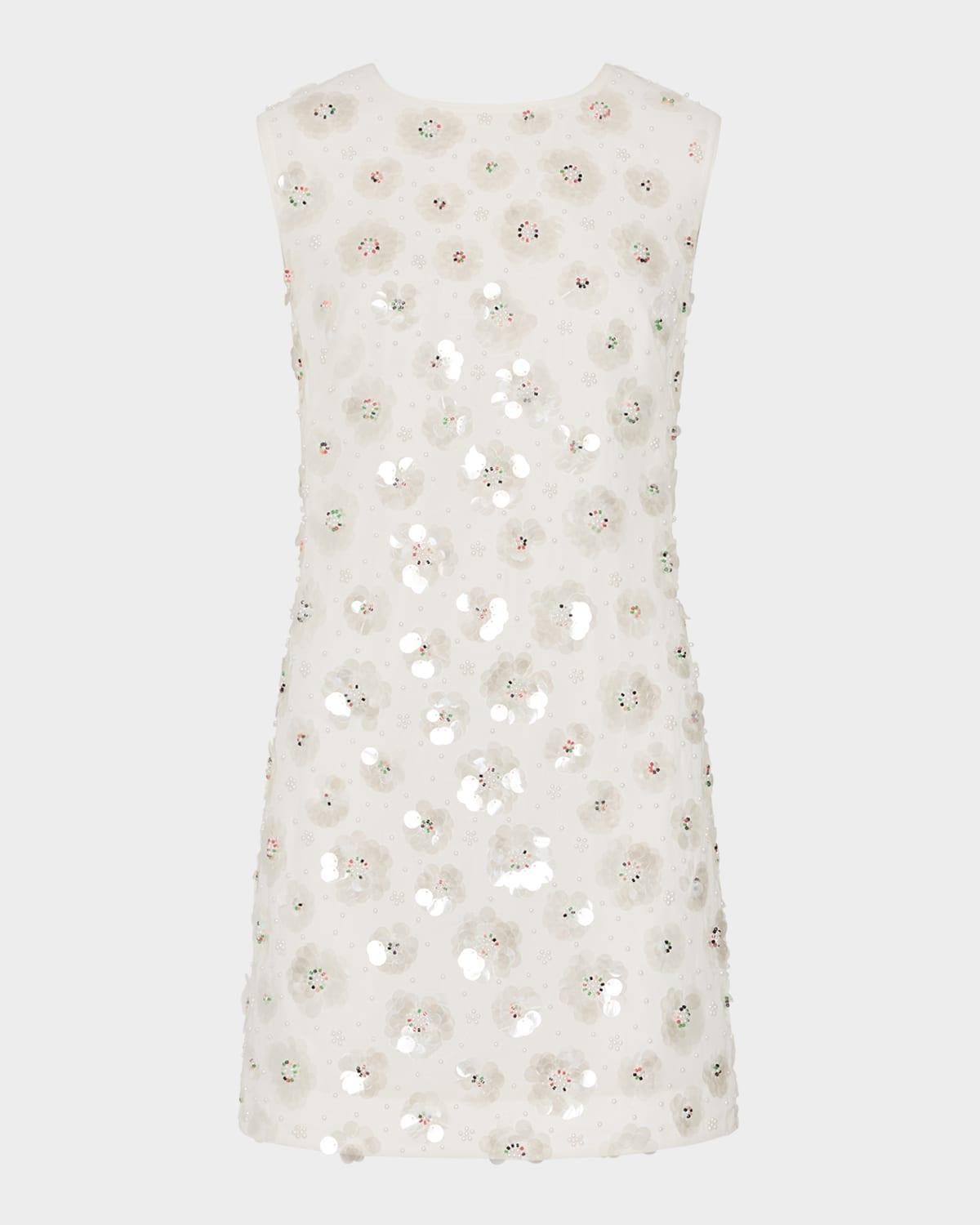 ivette beaded sequin floral mini dress