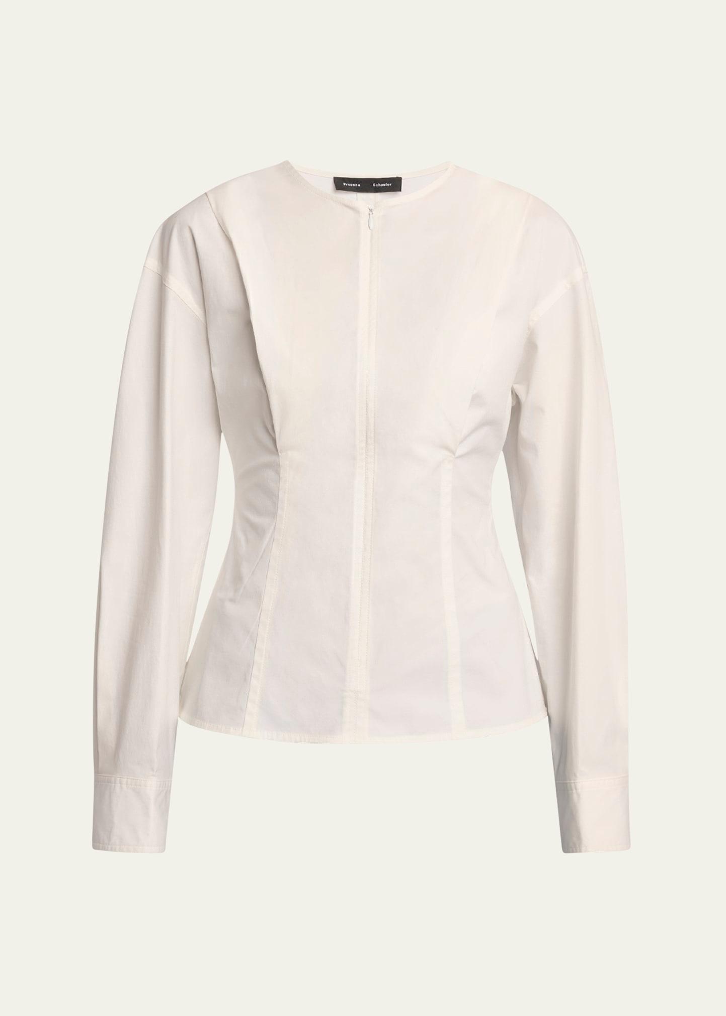 ivonne zip front eco poplin top