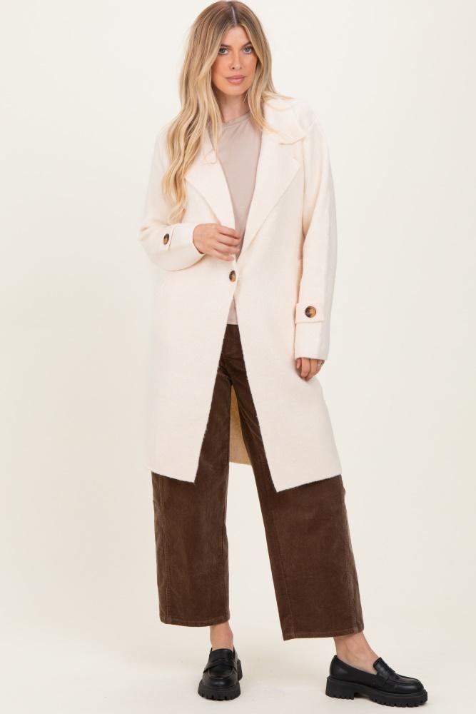 ivory knit long sweater coat
