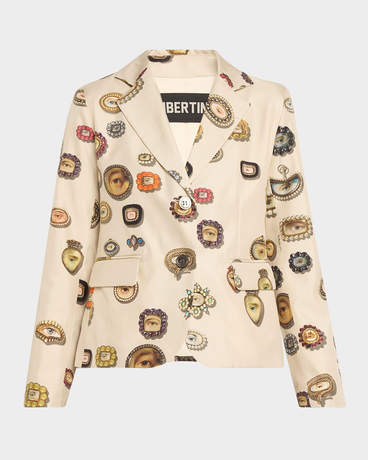 ivory lovers eyes single-breasted short jacket