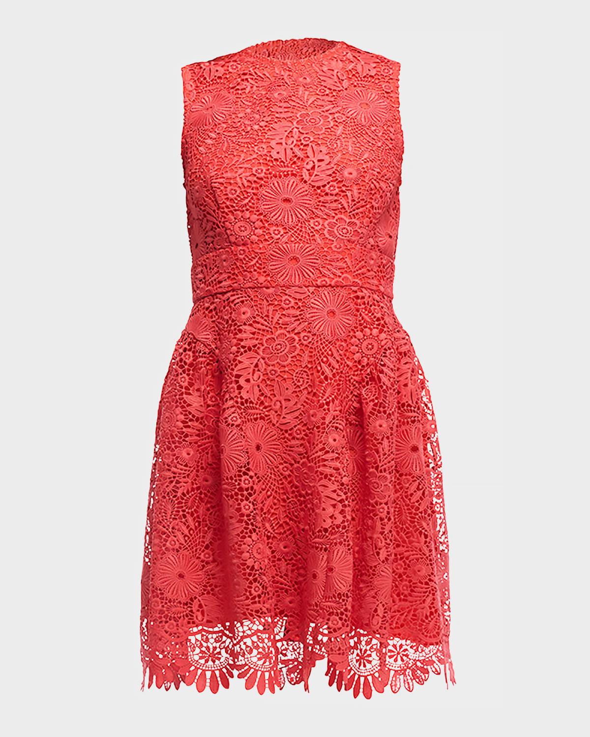 ivy mini lace fit-and-flare dress