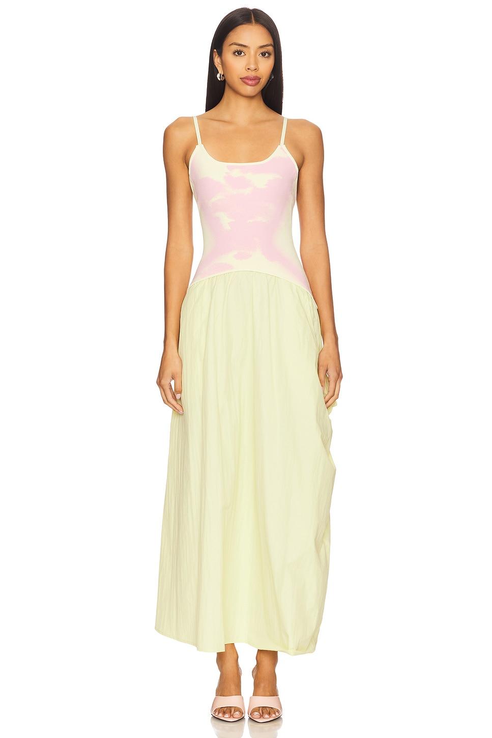 ivy mixed media maxi dress