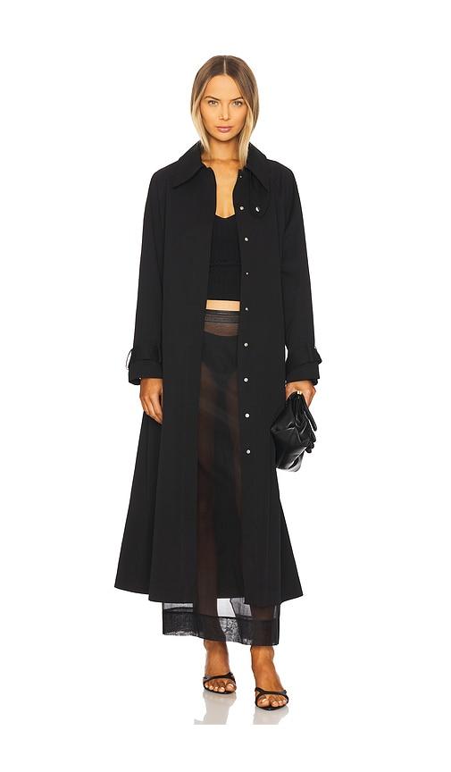 ivy oak clementine duster coat in black.