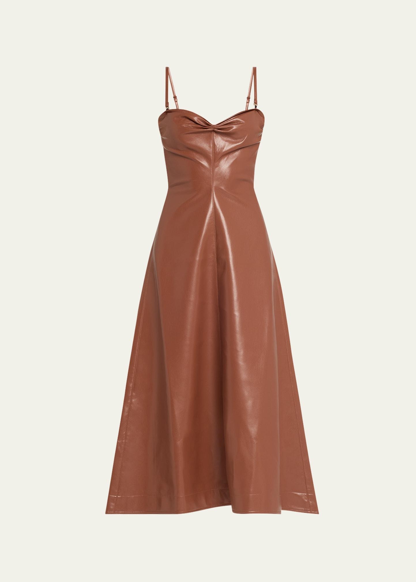 iwona alt-leather midi dress