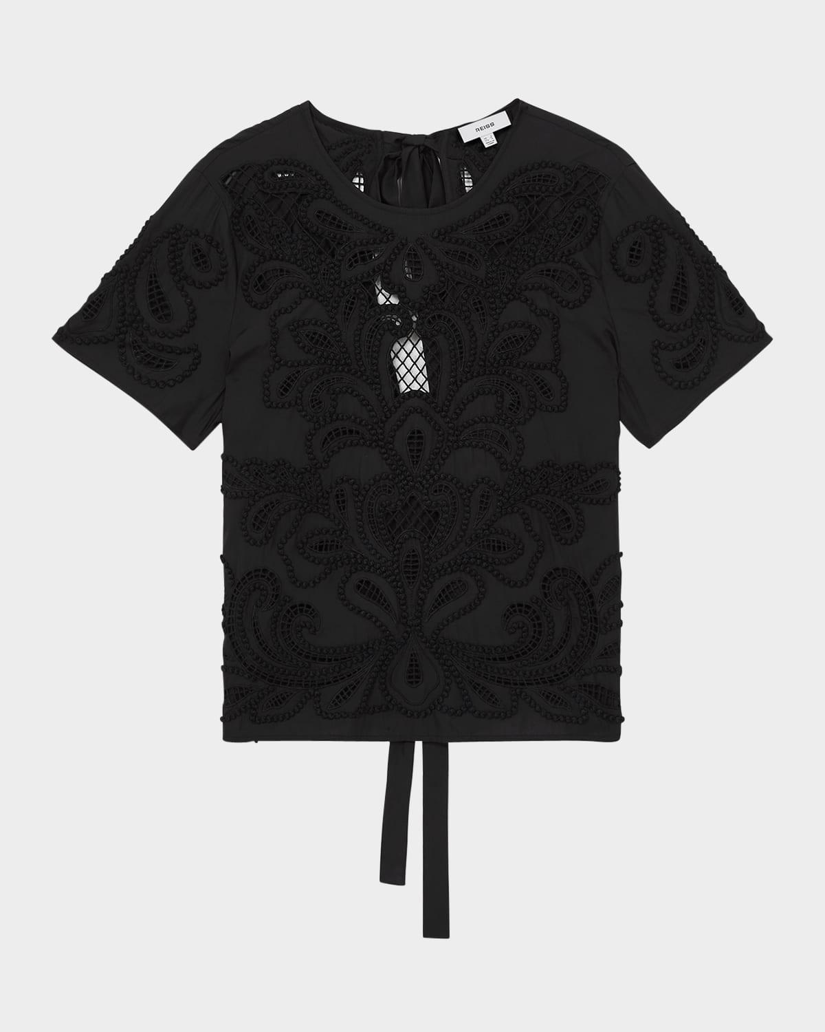 iyla embroidered open-back top