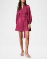 izzie floral jacquard long-sleeve mini dress