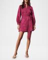 izzie floral jacquard long-sleeve mini dress