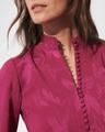izzie floral jacquard long-sleeve mini dress