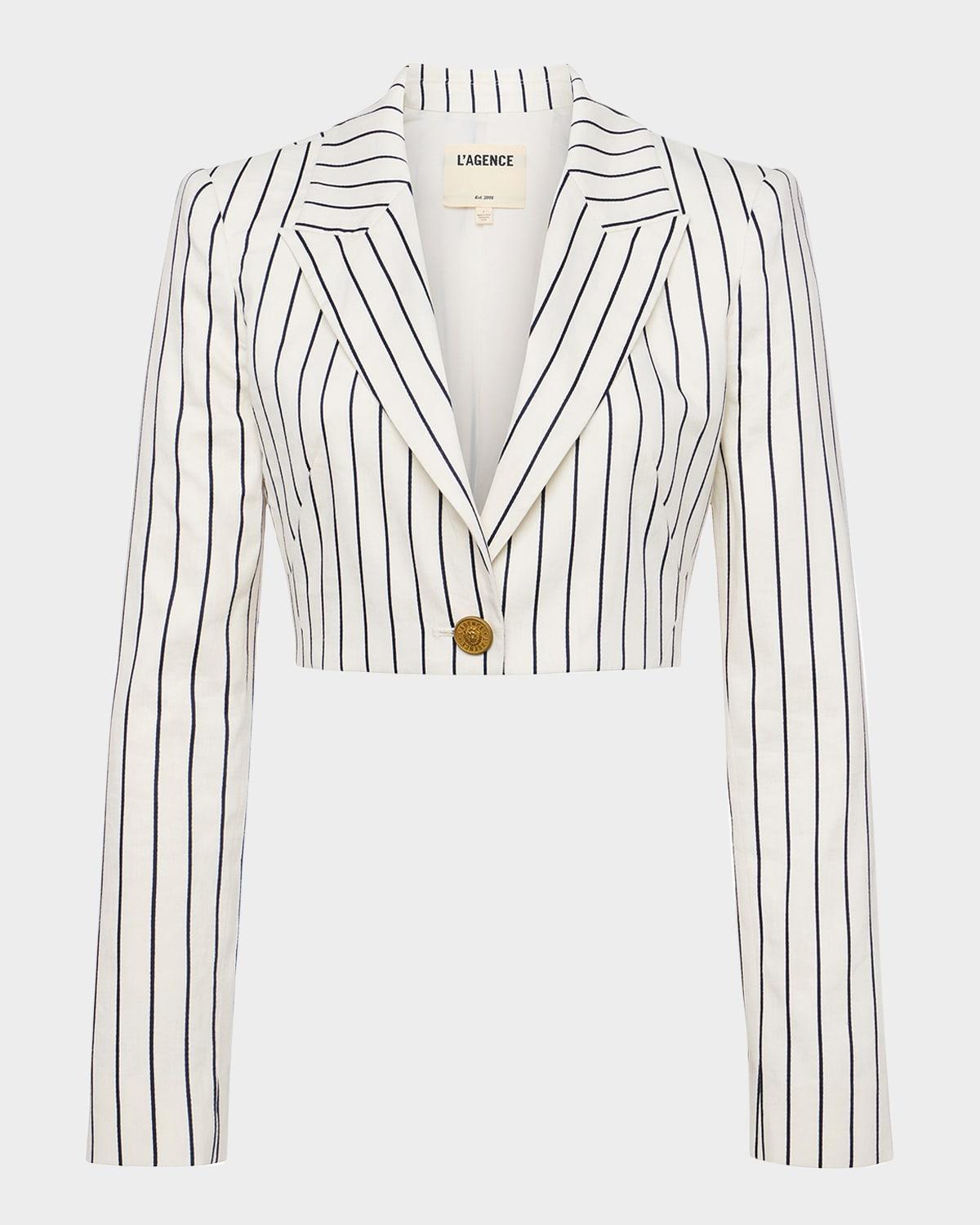 izzie striped cropped blazer