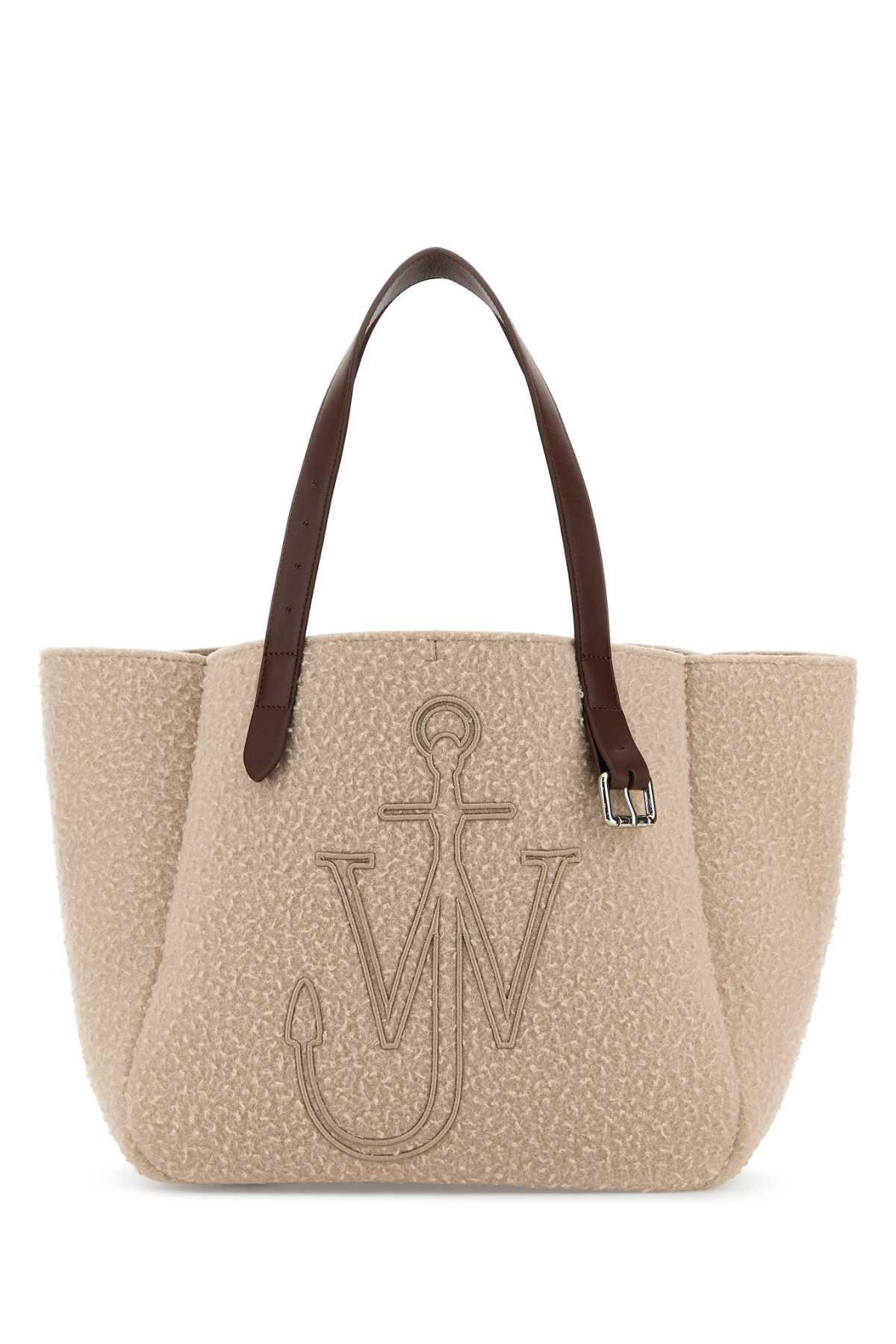 j. w. anderson beige fabric belt shopping bag