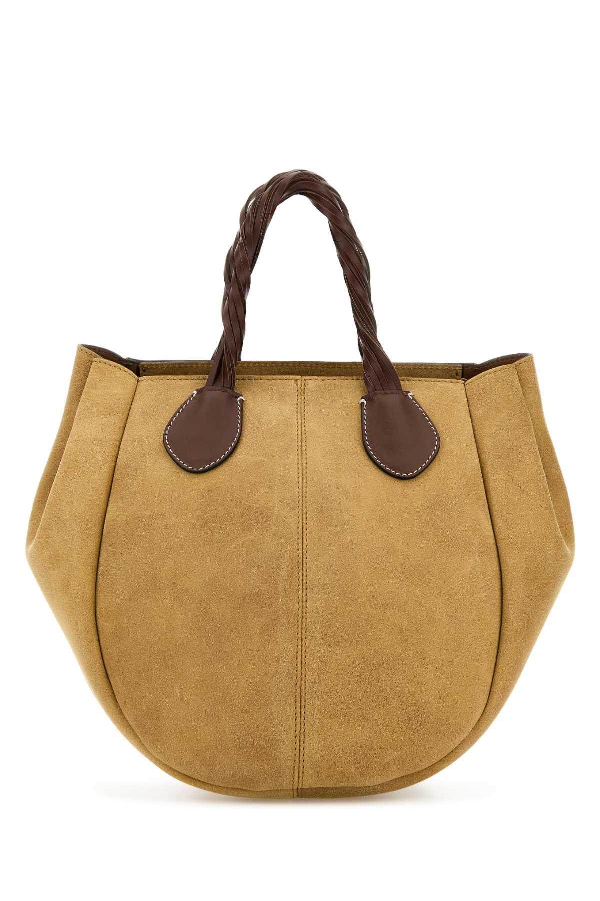 j. w. anderson beige suede small punch handbag