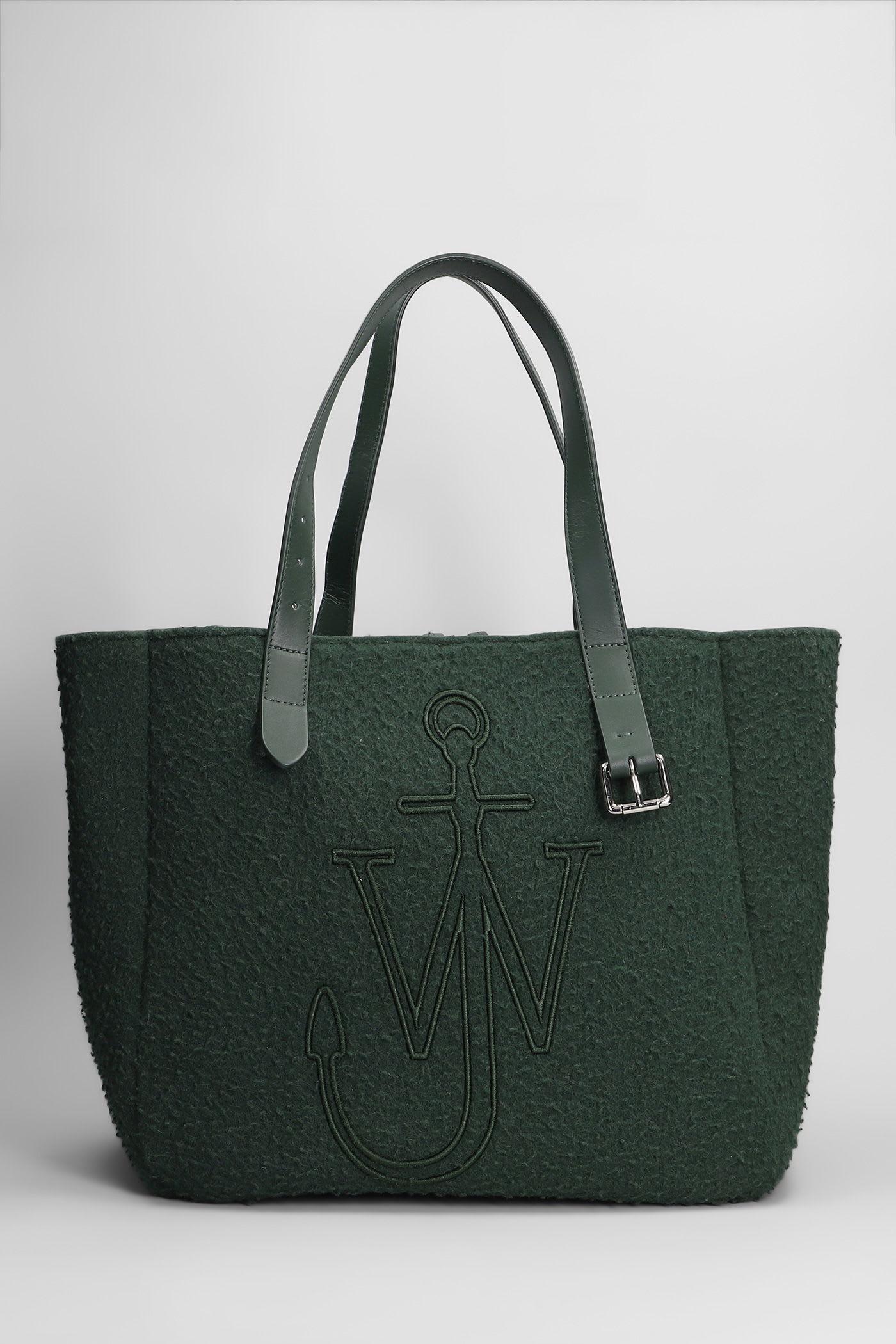 j. w. anderson belt tote tote in green wool