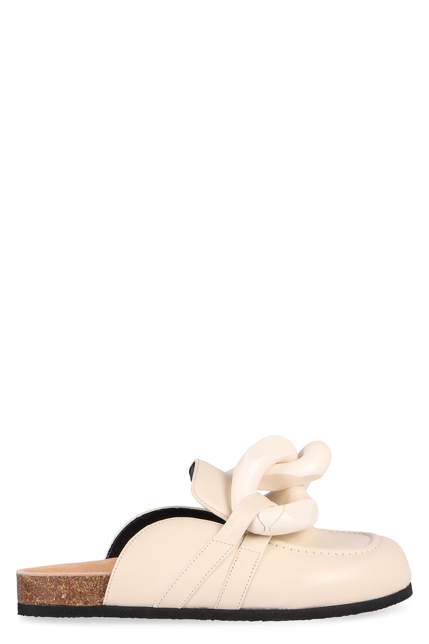 j. w. anderson chain leather mules